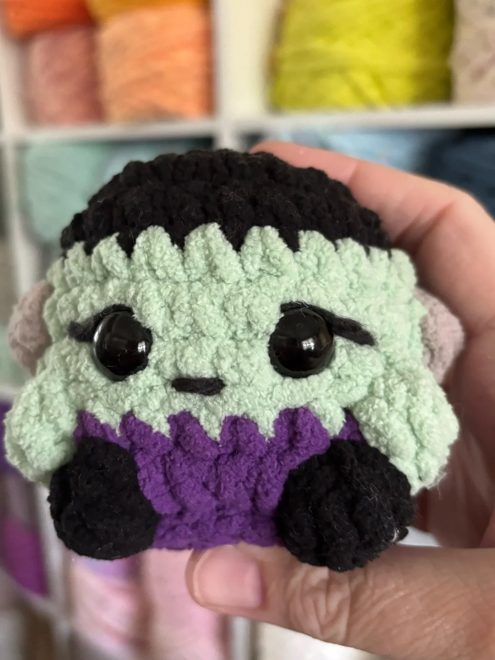 Crochet Mini Frankenstein Plush handmade